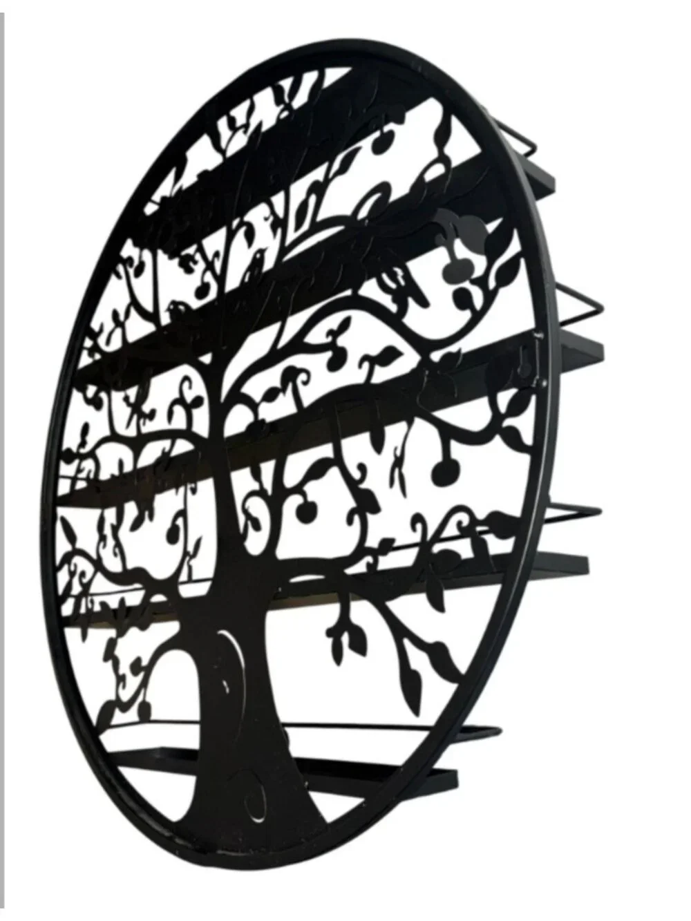 Round Metal Tree Design Wall Shelf 23.8